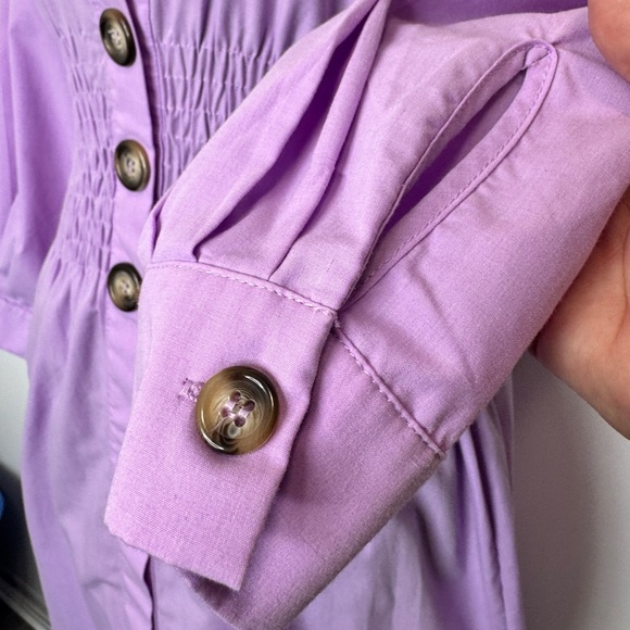 Zara Shirred Waist Midi Dress Lilac - Picture 8 of 12